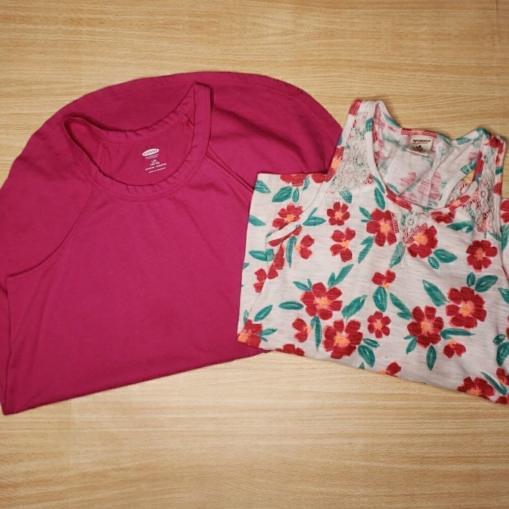 Unbranded Girls Pink Floral Tank Top Bundle 10-12